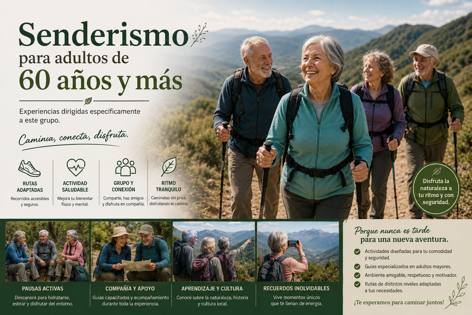 Senderismo para adultos de 60 años y más