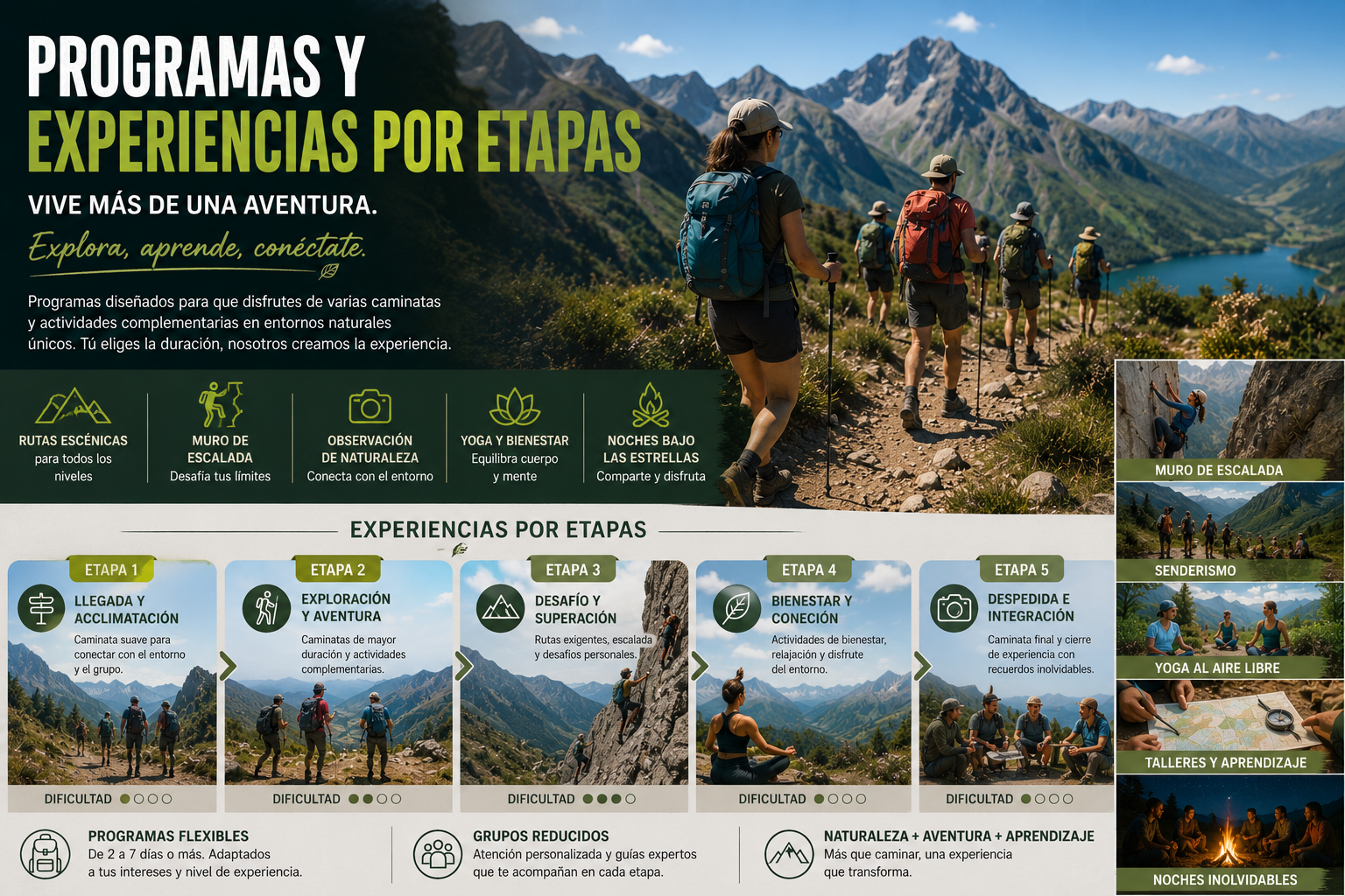 Programas y experiencias por etapas