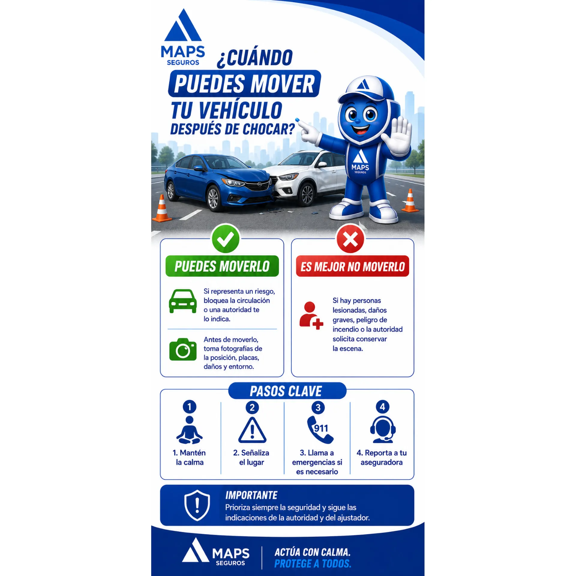 ¿Cuándo puedes mover tu vehículo después de un choque?