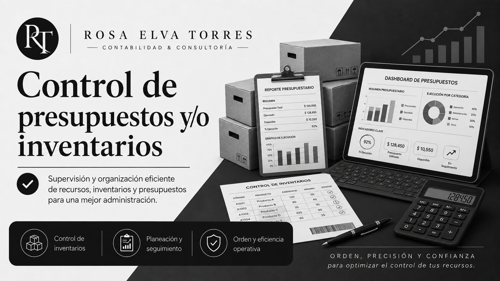 Control de presupuestos y/o inventarios